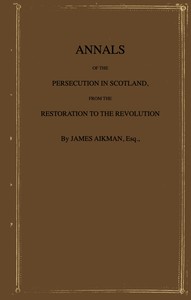 Cover of Annals of the persecution in Sco...