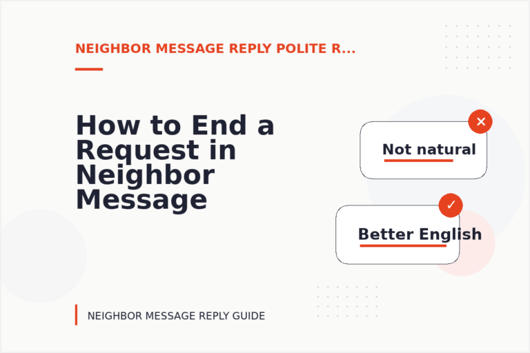How to End a Request in Neighbor Message Reply English