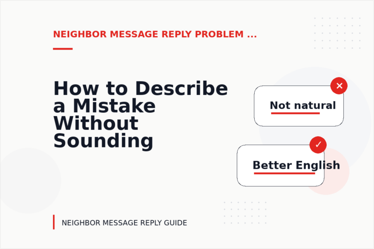 How to Describe a Mistake Without Sounding Rude in Neighbor Message Reply English How to Describe a Mistake Without Sounding Rude in Neighbor Message Reply English